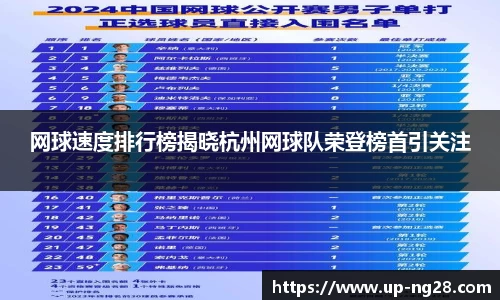 网球速度排行榜揭晓杭州网球队荣登榜首引关注